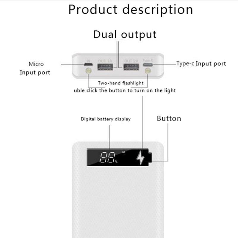 5x18650 Powerbank المحمولة Pov - مراجعة Usb Charger Dynamo وسعره